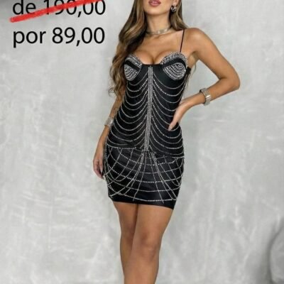 Vestido Princess Black Strass